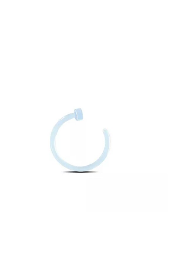 1Pc Women Acrylic Nose Clip Cuff Nose Hoop Ring Nose Ring C Shape Body Jewelry-Light Blue