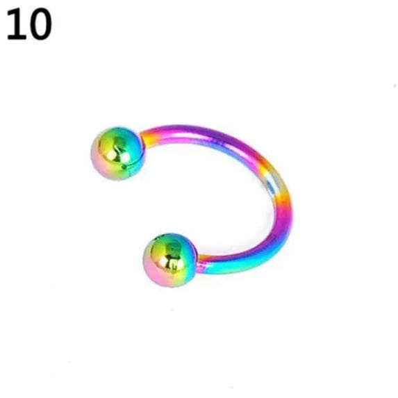 GKNET 1Pcs Fashion Horseshoe Fake Nose Ring C Clip Body Piercing Delicate Jewelry For Women Men-Colourful