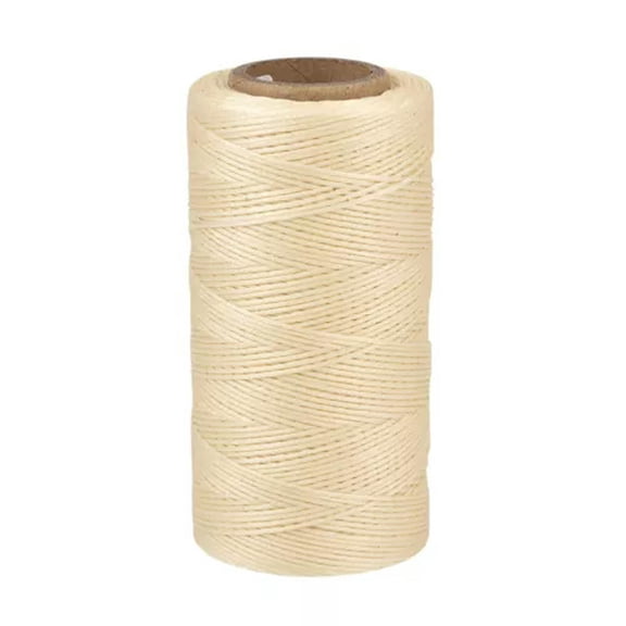 GKNET 1mm Flat Waxed Thread 284 Yards/Roll Sewing String Polyester Cord Multi-Color-Ivory