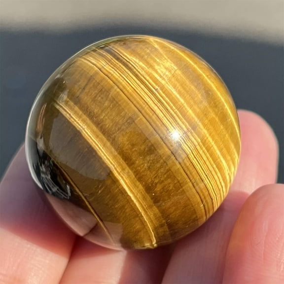 GKNET 1pc Natural Tiger's eye jasper Ball Quartz Crystal Sphere Reiki Healing 35mm+