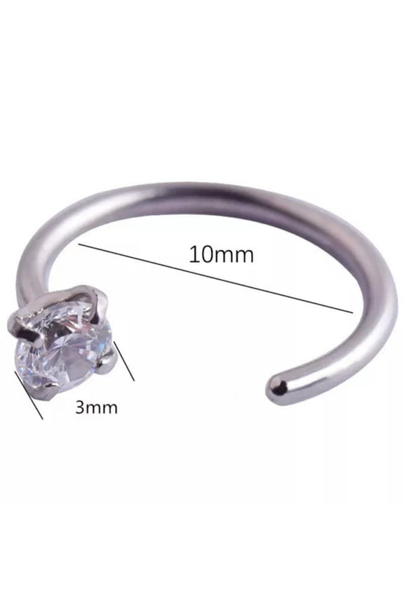1pc Stainless Steel CZ Piercing Earring Studs Ear Bone Cartilage Helix Tragu WY4-10mm