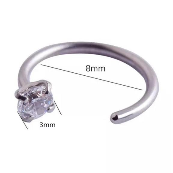 GKNET 1pc Stainless Steel CZ Piercing Earring Studs Ear Bone Cartilage Helix Tragu WY4-8mm