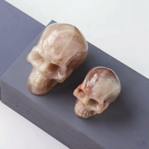 GKNET 2"~3" Natural Labradorite Skull Hand Carved Quartz Crystal Skulls Reiki Healing-3"