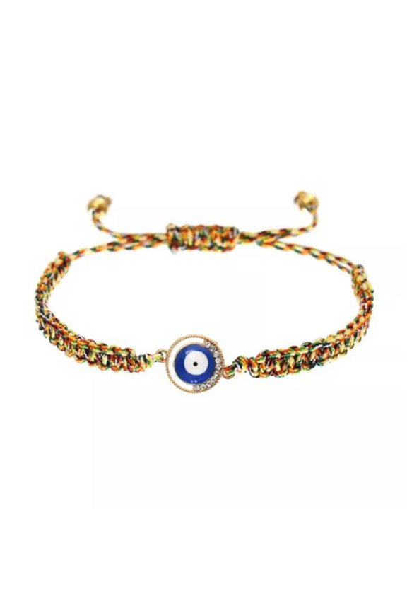 2/3PCS Good Luck Blue Eye Red Rope Knot Handmade Bracelet Adjustable Women Men-Blue Eye Bracelet#7