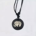 thumbnail image 1 of GKNET 2 Pcs Ethnic Carved India Elephant Yak Bone Pendant Wax Cord Pendant Necklace -#2, 1 of 6
