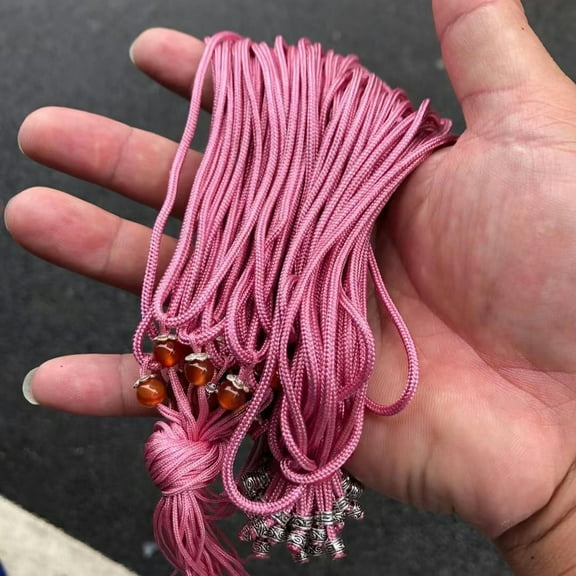 GKNET 20 Pcs Jade Cord String Necklace for Pendant Chain for Pendan 6 Colors-Pink