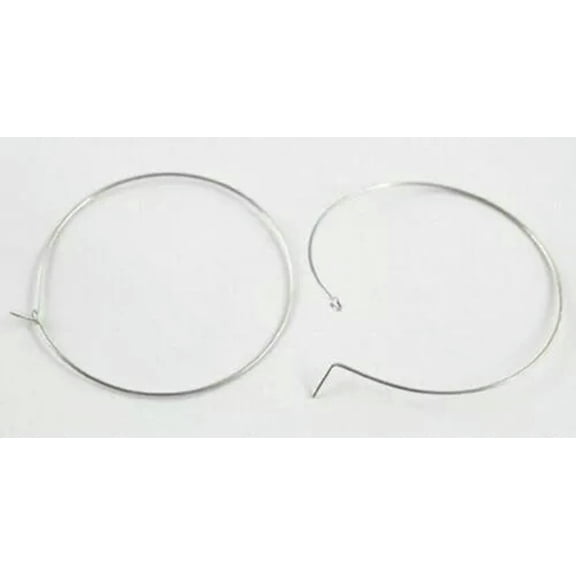GKNET 200 PCS Silver Tone Findings wire round hoop earring 45mm