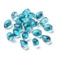 thumbnail image 1 of GKNET 200X Glass Drop Shape Beads Transparent or Glitter Loose Bead Mixed 9x6x5mm-Transparent - Teal, 1 of 6