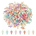 thumbnail image 1 of GKNET 200pcs Cross Acrylic Pendants Random Colors Crucifix Cross Charm Beads 22.5mm, 1 of 6