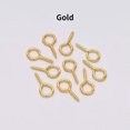 thumbnail image 1 of GKNET 200pcs Eye Pins Hooks Eyelets Screw Threaded Hooks Delicate Jewelry Findings Making DIY-Gold-5*12mm x 200pcs, 1 of 9