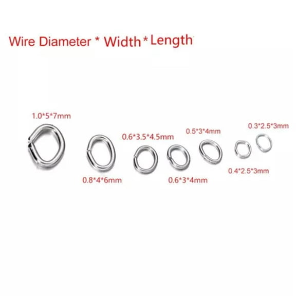 GKNET 200pcs/bag 2.5-5mm Stainless Steel Olive Rings Jump Rings Split Rings Connectors-Olive Rings-0.4x2.5x3mm