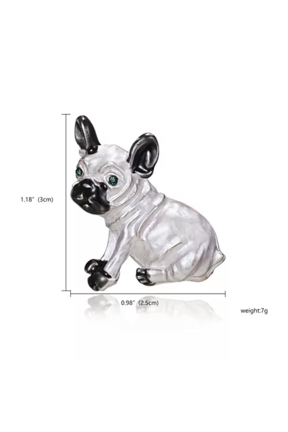 2024 Fashion Animal Panda Crystal Pearl Brooch Pin Women Wedding Jewellery Gift-#18 Pug