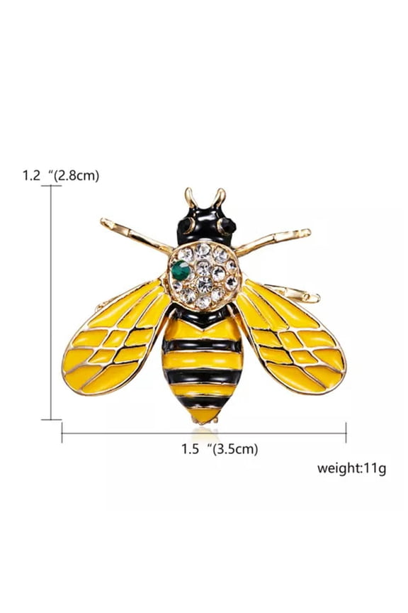 2024 Fashion Animal Panda Crystal Pearl Brooch Pin Women Wedding Jewellery Gift-#23 Yellow Bee