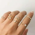 thumbnail image 1 of GKNET 2024 Fashion Charm Women Boho Retro Finger Knuckle Rings Set Party Delicate Jewelry Gift-7pcs Flower Star Moon, 1 of 9