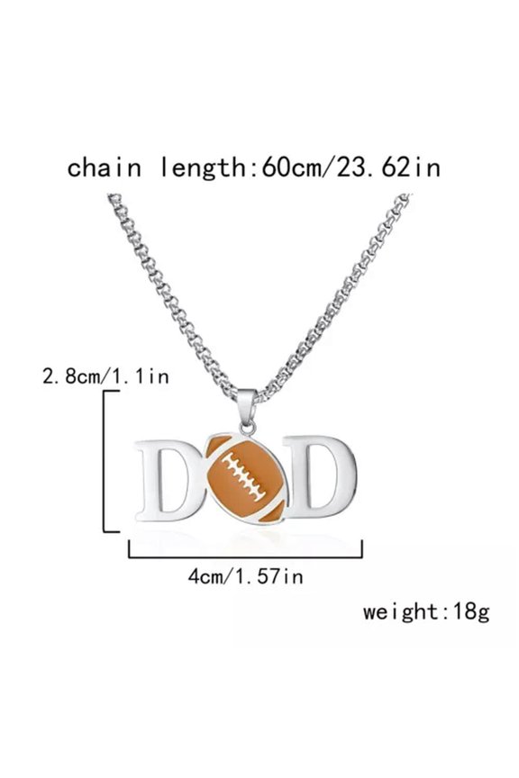 2024 Stainless Steel Long Sweater Chain Letter Ball Necklace Adjustable Unisex-Baseball #1