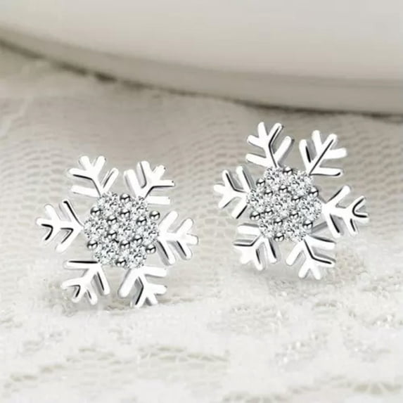 GKNET 2024 XMAS Crystal Snowflake Tassel Earrings Stud Drop Dangle Women Jewellery New-Fashion 1