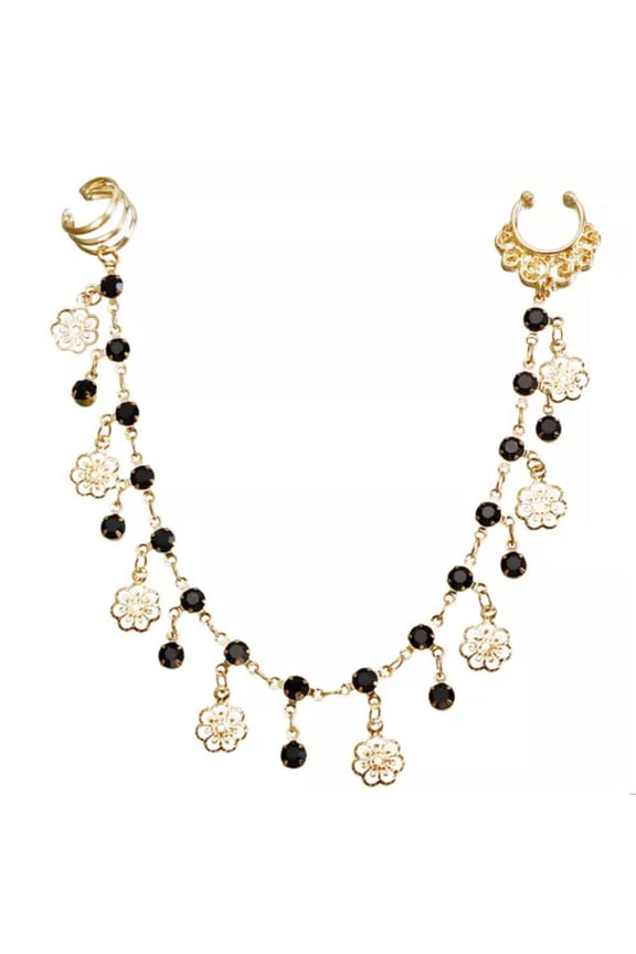 20CM Ethnic Style Tassel One Piece Nose Chain Ring Indian Style Body Jewelry-Gold