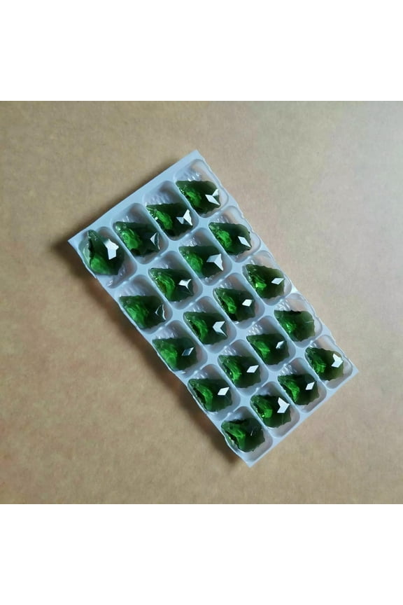 20PC Dark Green Maple Leaf Chandelier Pendant Fengshui Hanging Suncatcher