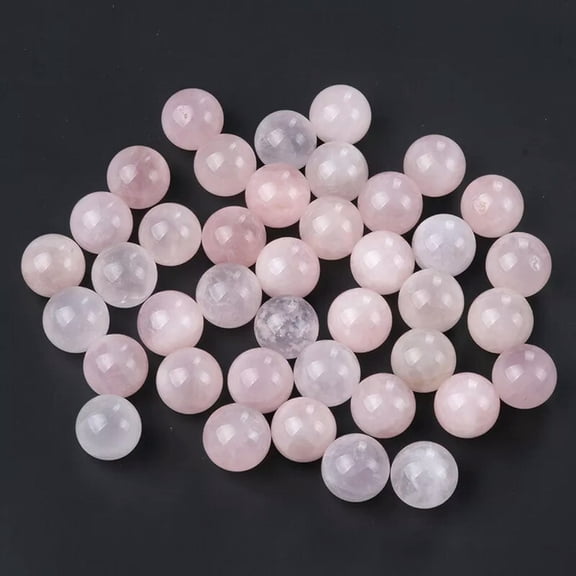 GKNET 20PCS Natural Rose Quartz Stone Gemstones Harmony Round Ball Healing Sphere 14mm