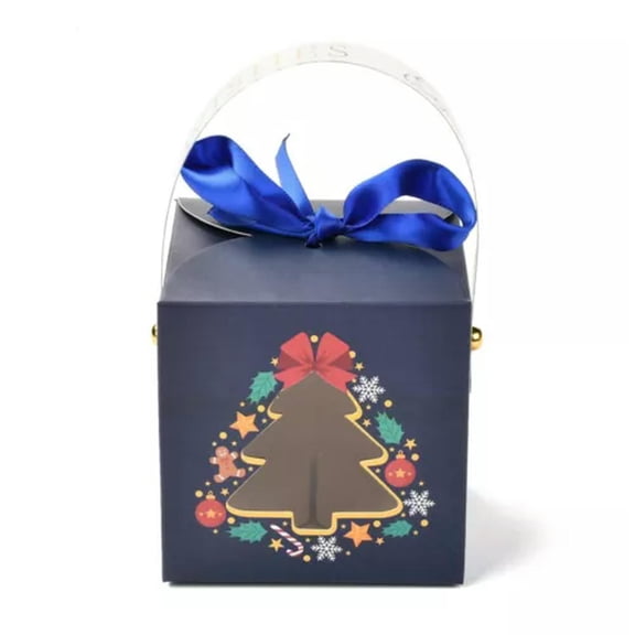 GKNET 20Sets Christmas Treat Boxes 9cm Xmas Candy Cardboard Gift Box with Window-Christmas Tree