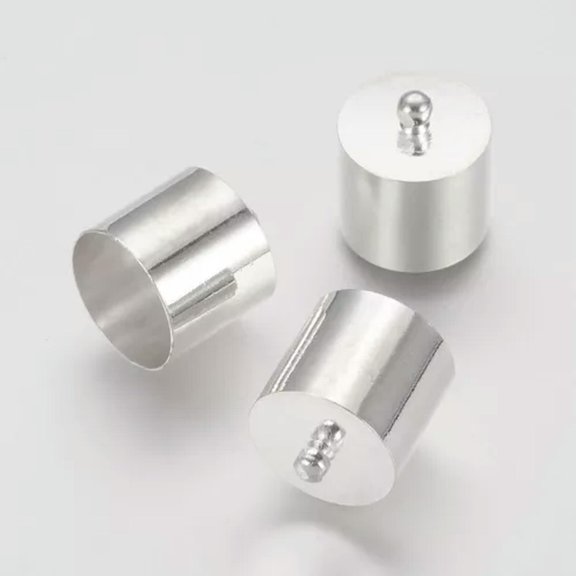 GKNET 20X Brass Cord Ends 14x10mm DIY Delicate Jewelry Findings End Tip Terminators Mixed Color-Silver