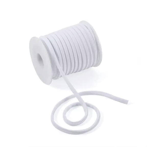GKNET 20m/roll Soft Elastic Spandex Nylon Thread 5mm Beading String DIY Craft Sewing-White