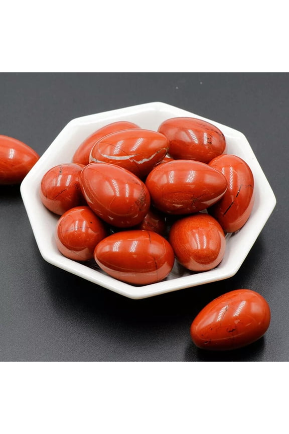 20pc Natural Red Jasper Stone Egg Crystal Skull Carved Pendant Healing Gem Reiki