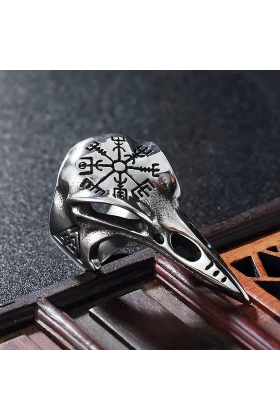 20pcs Bird Skull Gothic Plague Doctor Raven Crow Ring Adjustable