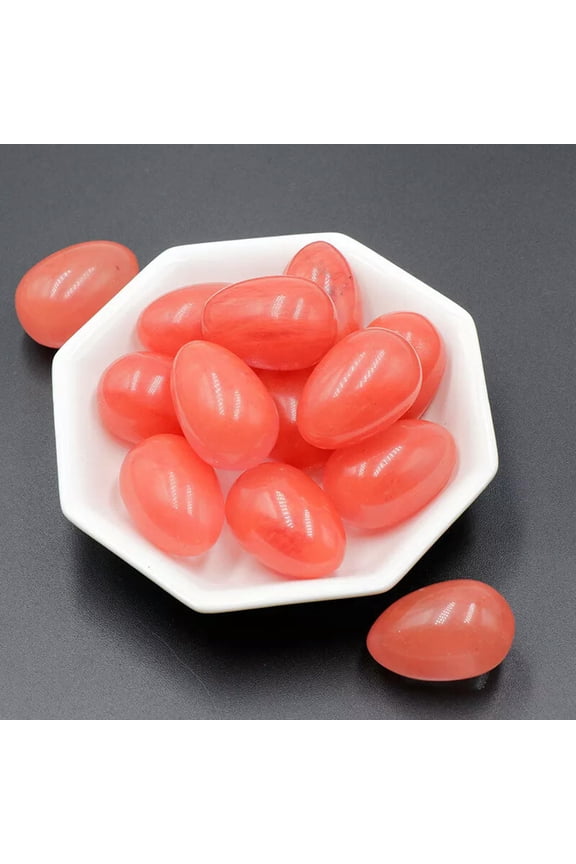 20pcs Cherry Quartz Stone Egg Crystal Skull Carved Pendant Healing Gem Reiki