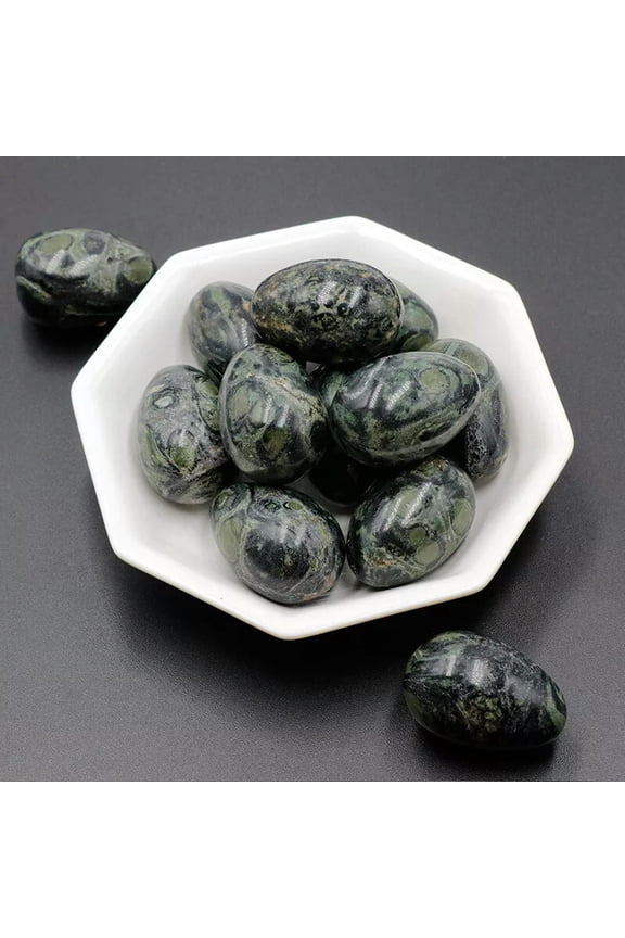 20pcs Natural Kambaba Japer Stone Egg Skull Carved Pendant Healing Gem Reiki