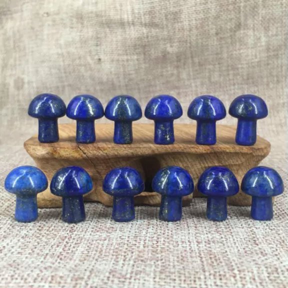 GKNET 20pcs Natural Quartz Crystal Mushroom Carved Quartz Massage Reiki Healing-lapis lazuli-20PCs
