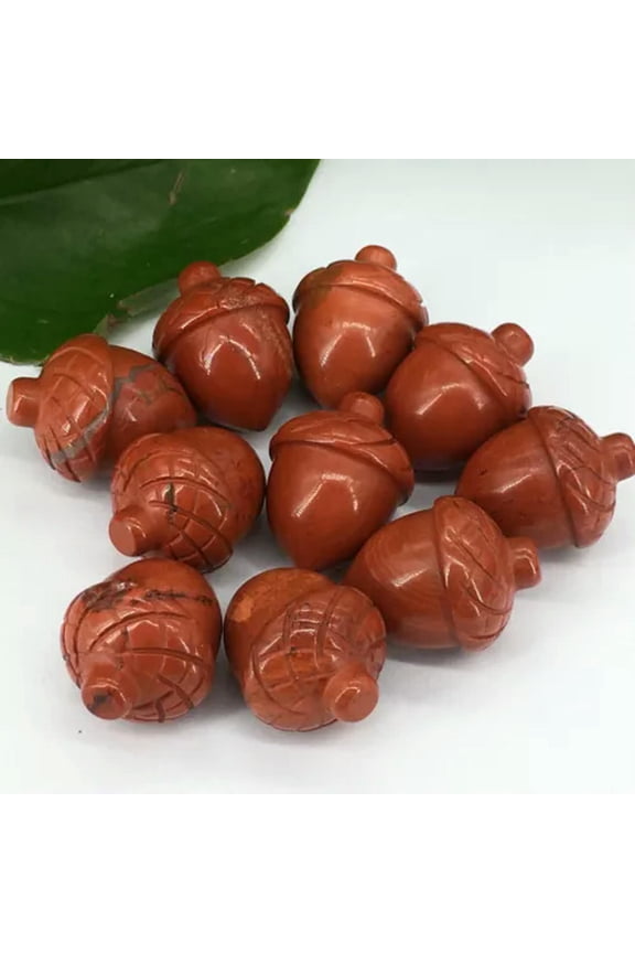 20pcs Natural Red Jasper Quartz Hand Carved Pine Nuts Crystal Healing Random