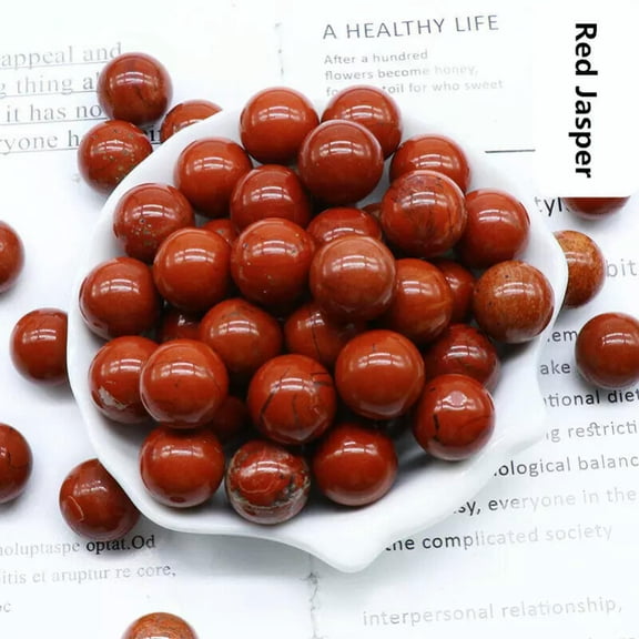 GKNET 20pcs Natural Red Jasper Stone Round Ball Crystal Sphere Rock 16mm Reiki Chakra