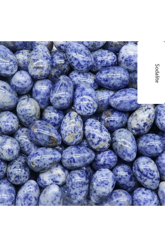 20pcs Natural Sodalite Stone Egg Crystal Skull Carved Pendant Healing Gem Reiki