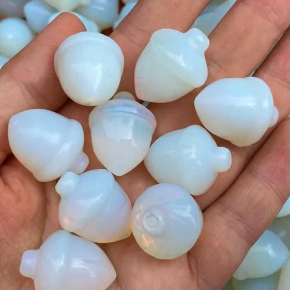GKNET 20pcs Opal Stone Pine Nuts Shape Crystal Hand-polished Healing