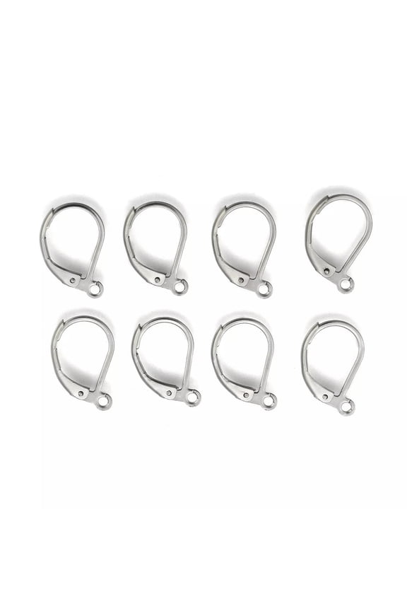 20pcs Stainless Steel Lever Back Hoop Earrings Components Open Ear Wire