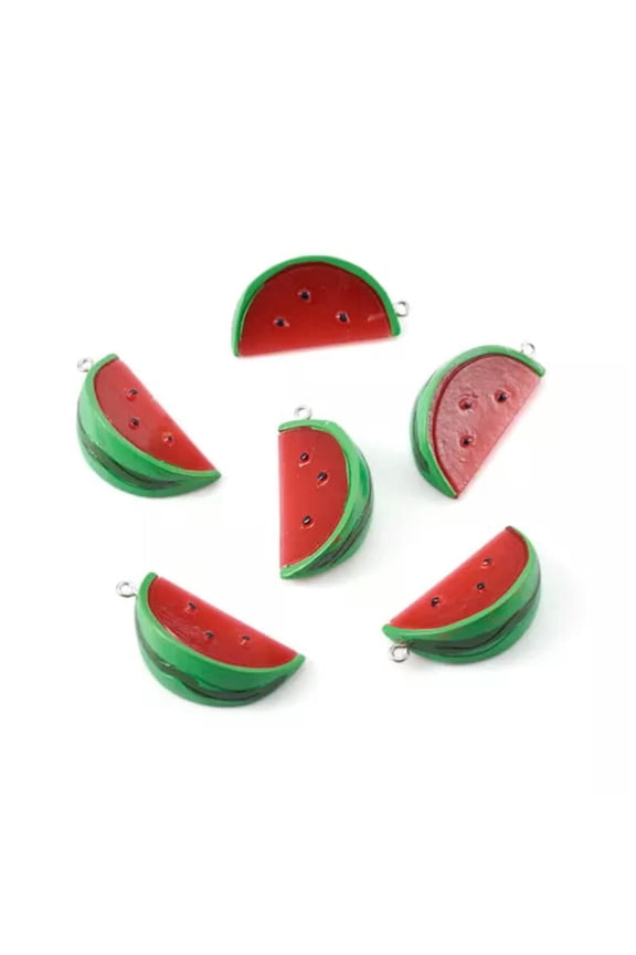 20x Resin Fruit Pendant Charms Vegetables Hanging for DIY Keychain Jewelry-Watermelon #01