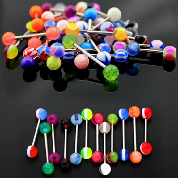 GKNET 20x Tongue Nipple Eyebrow Bar Bars Body Piercing Jewellery Rings Makeup _tu