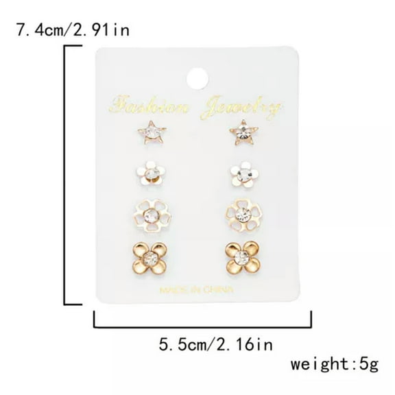 GKNET 24PCS Wholesale Earrings Set Rhinestone Crystal Women Ear Stud Jewellery Gift-#8