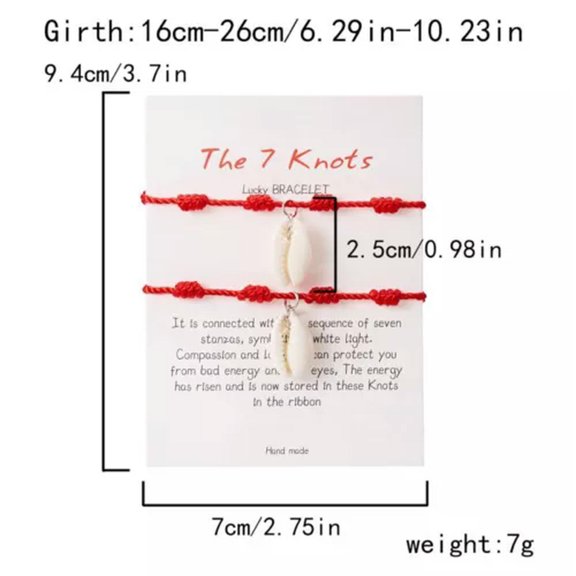 GKNET 2PCS Couple Good Luck Evil Eye Shell Love Magnetic Best Friend Bracelet Jewelry-#1