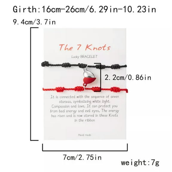 GKNET 2PCS Couple Good Luck Evil Eye Shell Love Magnetic Best Friend Bracelet Jewelry-#4