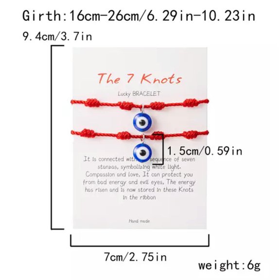 GKNET 2PCS Couple Good Luck Evil Eye Shell Love Magnetic Best Friend Bracelet Jewelry-#5