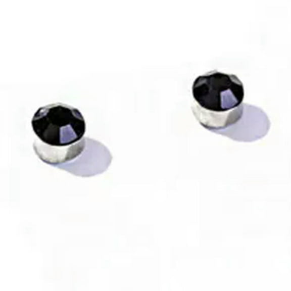 GKNET 2PCS Non-Piercing Magnetic Stud Earrings 3/4MM For Women Men On Stainless Steel-Black-5mm