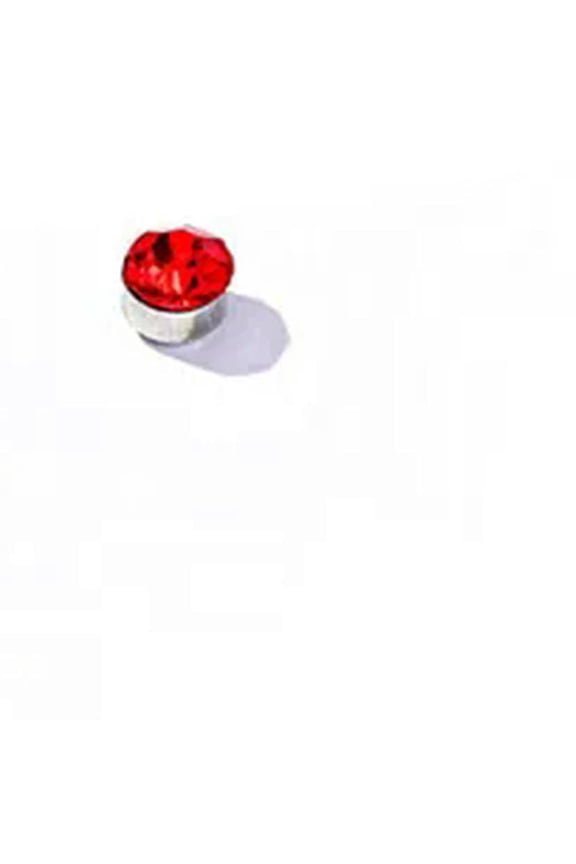 2PCS Non-Piercing Magnetic Stud Earrings 3/4MM For Women Men On Stainless Steel-Red-3mm