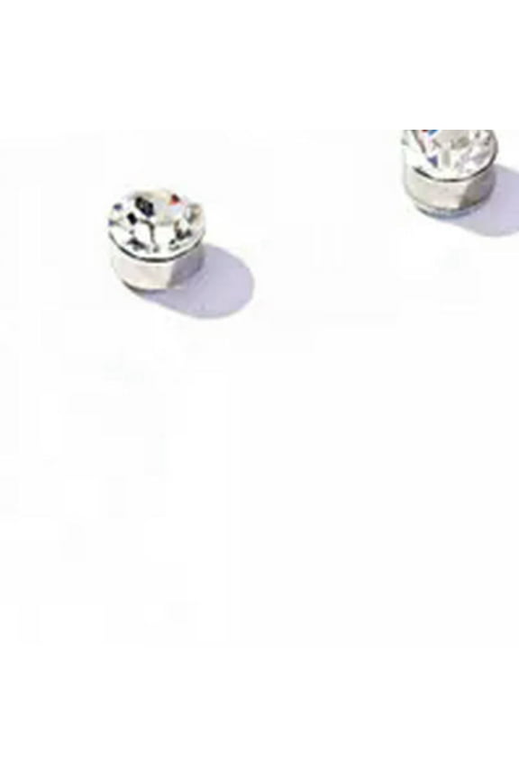 2PCS Non-Piercing Magnetic Stud Earrings 3/4MM For Women Men On Stainless Steel-White-4mm