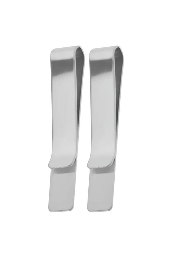 2Pcs Clip on Bow Ties Silver Clips Necktie Clasp Lettering