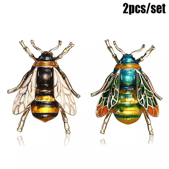 GKNET 2pcs Bee Enamel Brooch Pin Costume Badge Women Party Bouquet Delicate Jewelry Gifts New