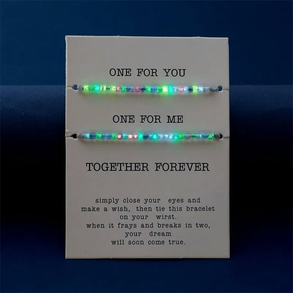 GKNET 2pcs Glow In the Dark Colorful Beaded Bracelet Bangle Women Men Delicate Jewelry Gift New