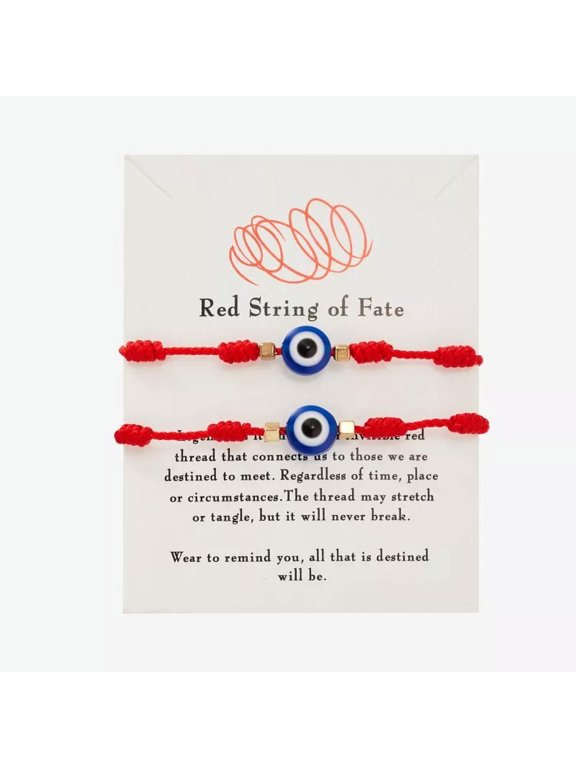 2pcs Lucky Evil Eye String Bracelet 7 Knots Protection Red Rope Bangle Gifts New