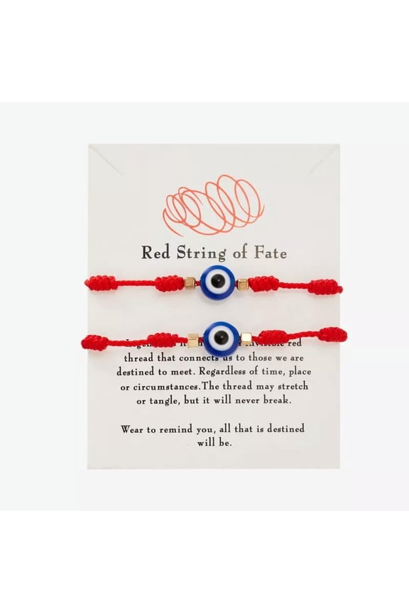 2pcs Lucky Evil Eye String Bracelet 7 Knots Protection Red Rope Bangle Gifts New